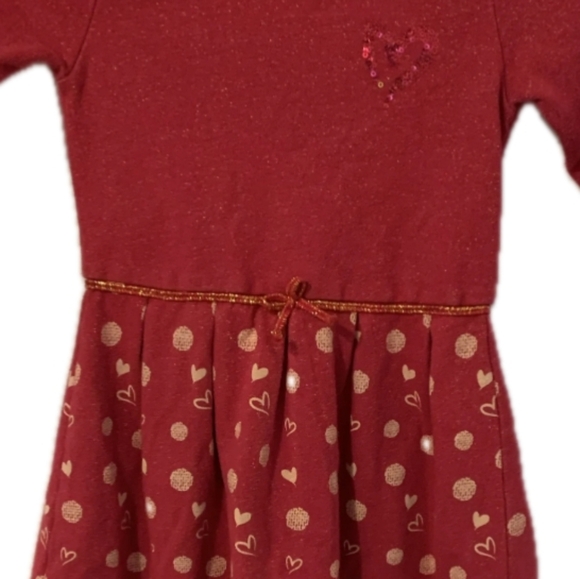 Red Heart Patterned Kids Dress - Picture 2 of 2